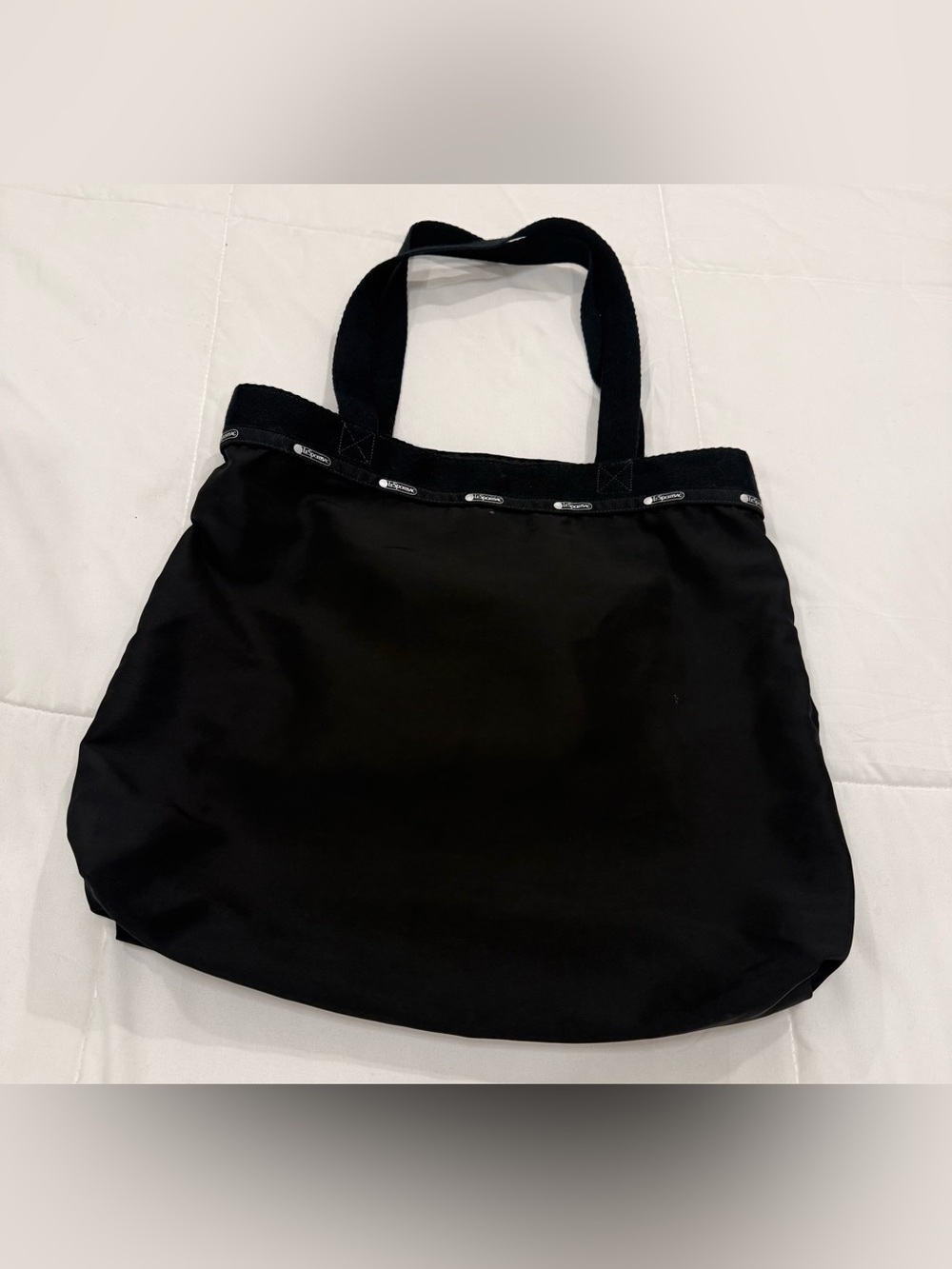 LeSportsac Black Nylon Everyday Tote Bag - 13" x 12" - Picture 2 of 2